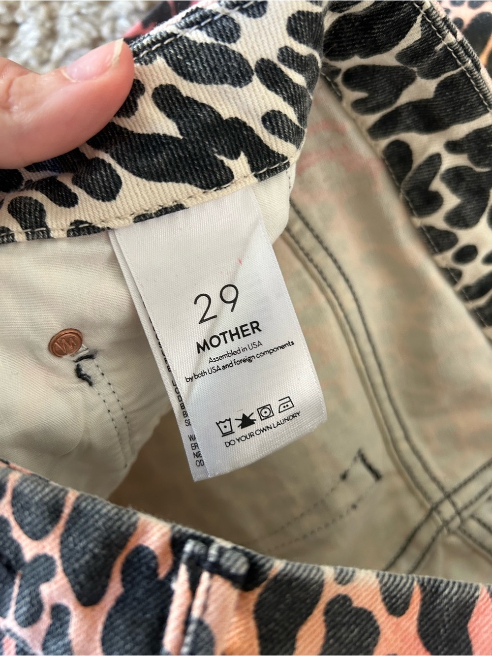 MOTHER High Waisted Looker Fray Ankle Skinny Jeans In Pink Horizon Size 29 - Picture 10 of 12